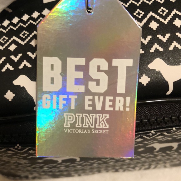 NWT Vintage PINK Victoria’s Secret Iconic PINK Dog Black & WhiteTrain Case. - Picture 4 of 16